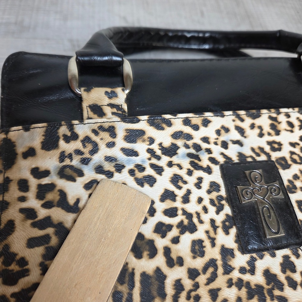 Christian Art Gifts Leopard Print Bible Cover Case Organizer Large Faux Fur - Picture 3 of 12